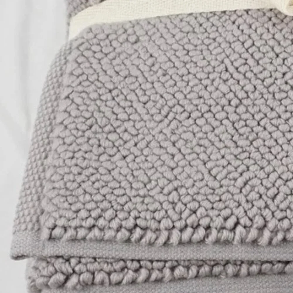quince cotton bath mat bundle set of 2 in grey